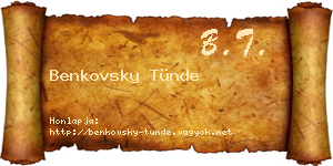 Benkovsky Tünde névjegykártya