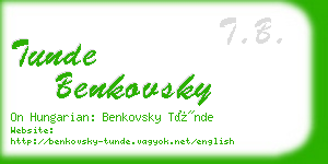 tunde benkovsky business card